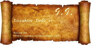 Iszakov Iván névjegykártya